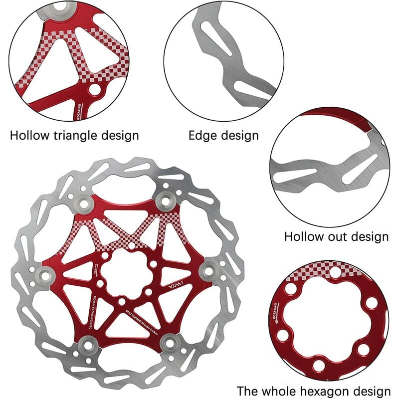 

Disco de freno de bicicleta MTB, soporte de aleación de aluminio, rotor de freno de disco de bicicleta de 160 mm