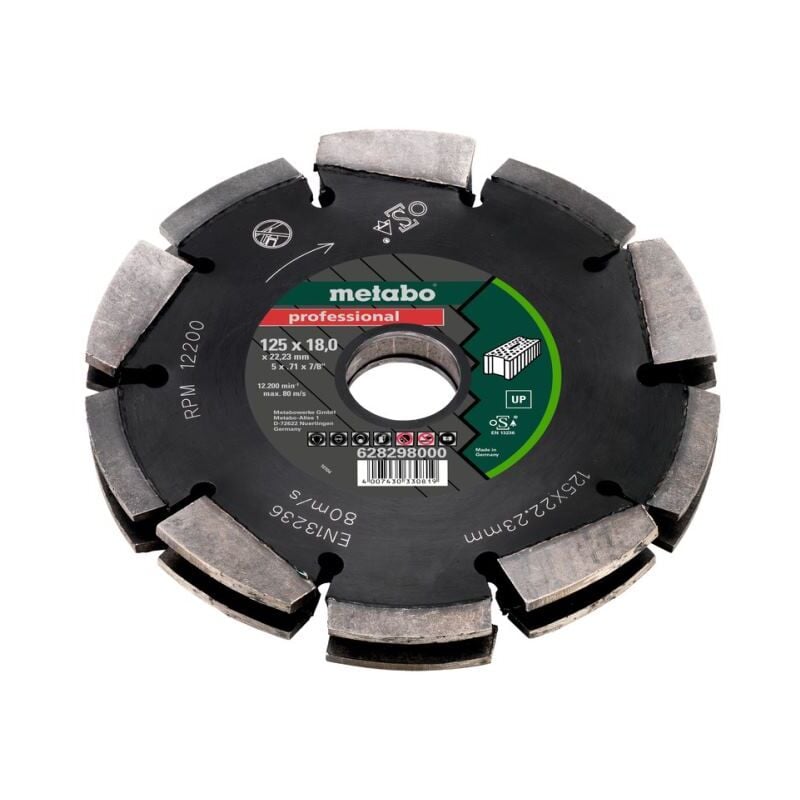 

Disco de fresado de diamante 2. 125x18x22.23mm. profesional. UP. Universal (628298000) - Metabo
