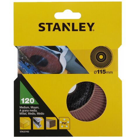 Disco de hojas de lija ø 115mm M14. Grano 120.  STANLEY STA32102-XJ