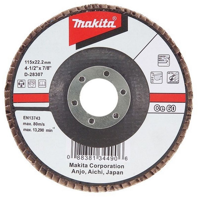 

D-28329 - Disco de laminas 115 curvo de aluminio ceramico grano 120 con cuerpo de fibra de vidrio - Makita