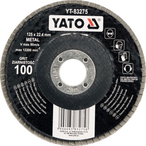 Disco de láminas plano de 125 mm p60 / YT-83273 / YATO