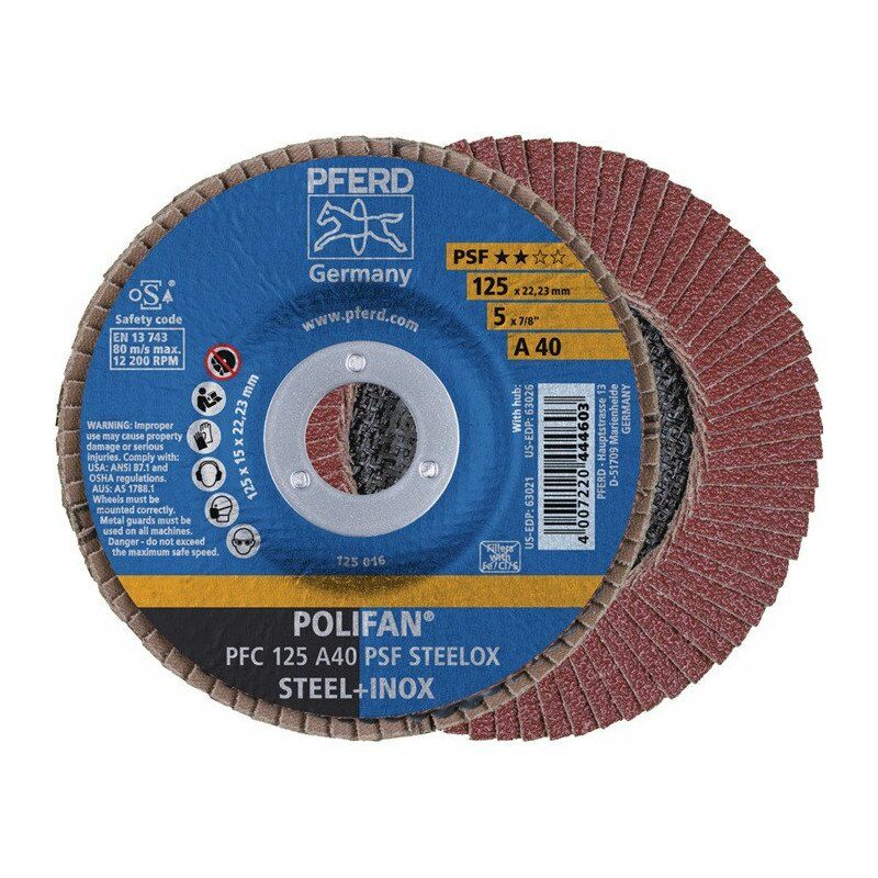 

Disco de láminas POLIFAN A PSF STEELOX D.115 mm Granulado de acero cónico A-40 (Paquete de 10)