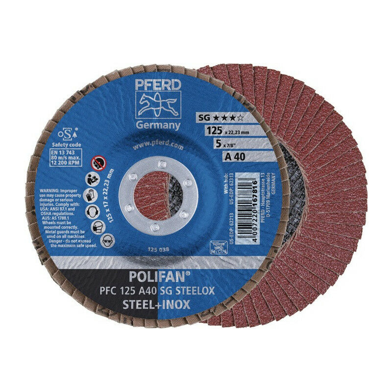 

Polífano Slated Sheth Disc Sg Steetax D. 125 Mm Granulación A-80 Cori De Acero Inoxidable Plano (Por 10)