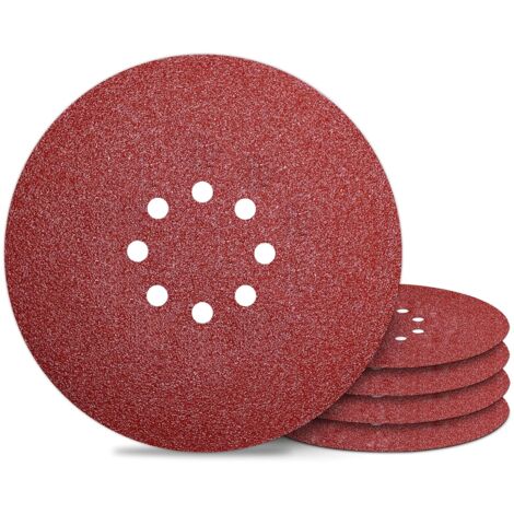 Disco de lija 225 mm Discos de lija de 8 orificios Grano 80 para lijadora de pared Papel de lija 50 PCS