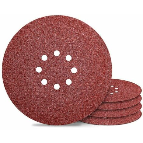 Disco de lija 225 mm Discos de lija 8 agujeros Grano 40 para lijadora de pared Papel de lija 50 PCS