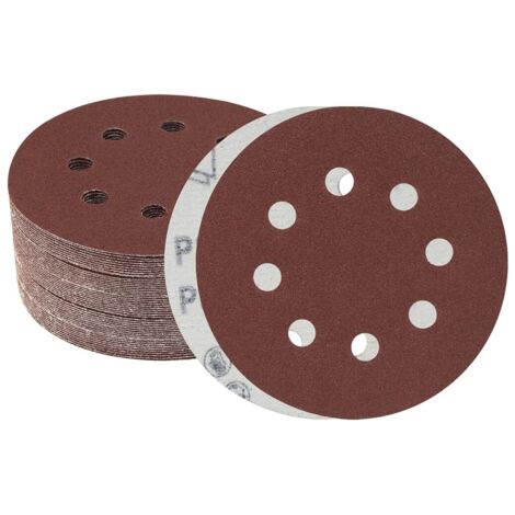 Disco de lijado de 125 mm, 50 unidades, grano 120, 8 agujeros, para lijadora orbital