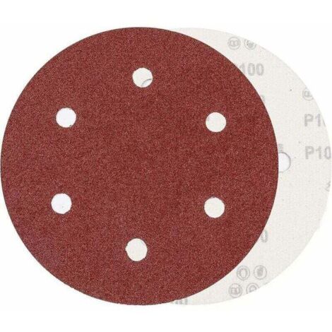 Disco de lijado, grano 225 mm, P100, 6 agujeros, discos desprendibles, 10 hojas de papel de lija redondo para lijadoras de paneles de yeso, lijadoras jirafa, lijadoras de pared