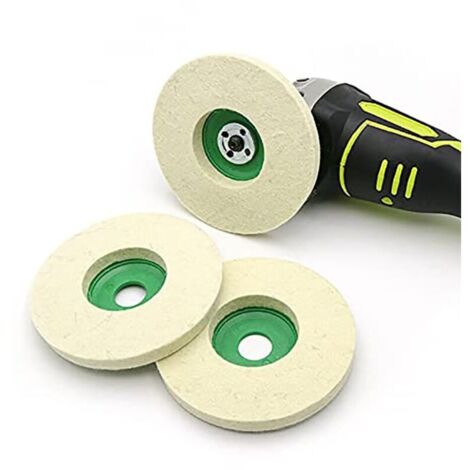 Disco de pulido de fieltro de lana para amoladora angular, herramienta rotativa, herramienta de esmerilado (3 piezas, 125 mm)