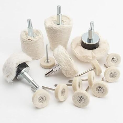 Disco de pulido para accesorio de pulido de taladro, juego de cepillos de 15 piezas, cono de pulido, almohadilla colectora de pulido, rueda de pulido para colector, aluminio, acero inoxidable, cromo,