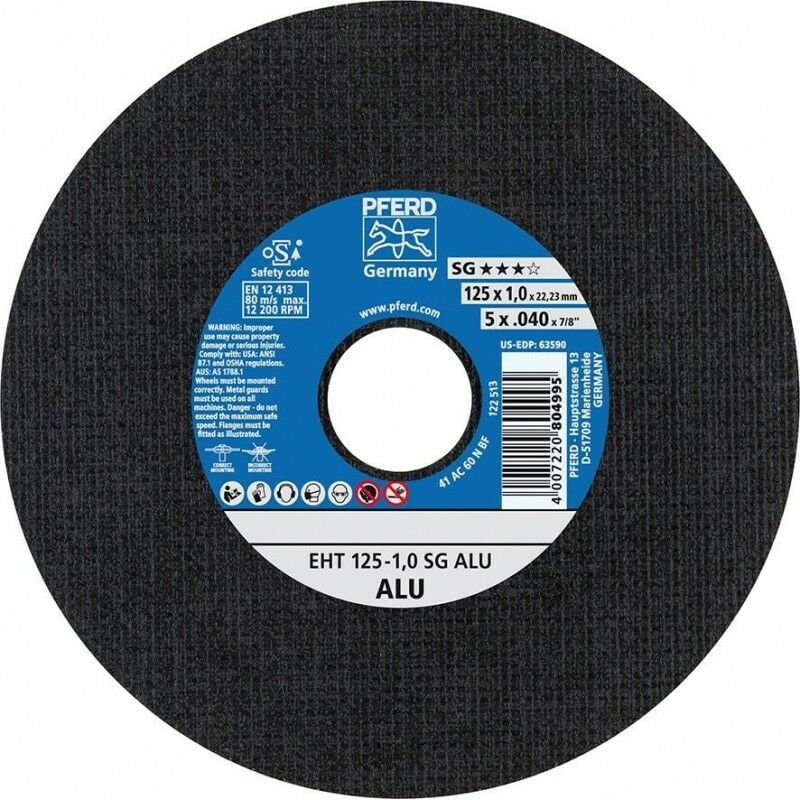 

Disco de corte A46NSG Alu 125x1,6mm - Pferd