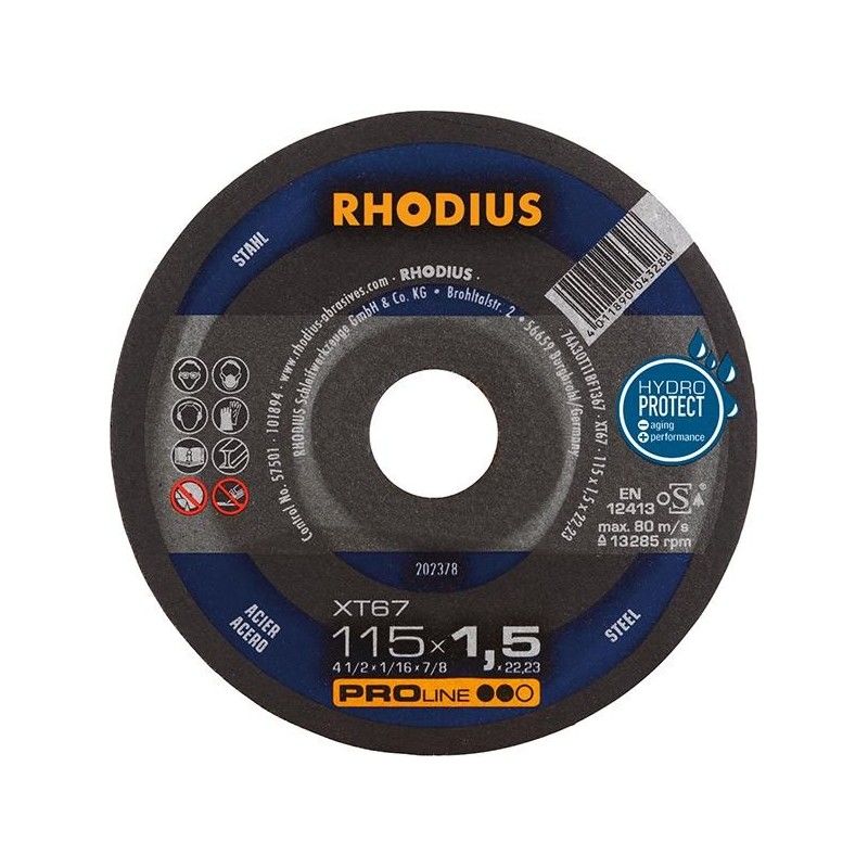 

Disco de corte XT67 115 x 1,5mm Rhodius(por 50)