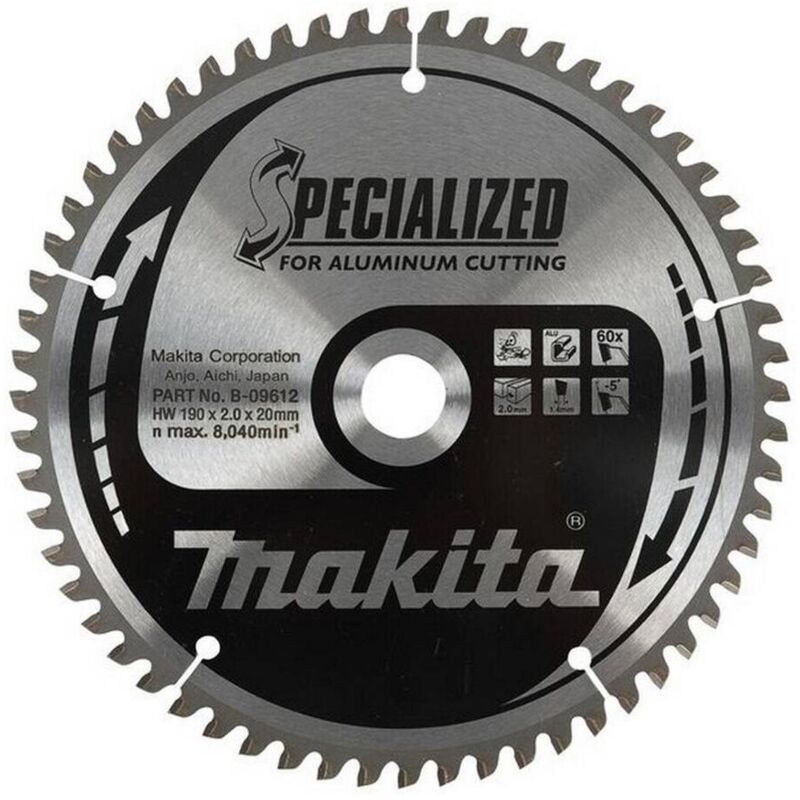 

MAKITA P-16807 - Disco de sierra aluminio de 270x2.4 llanta 1.8 mm 86z 0 grados eje de 30 arandela reduccion 25