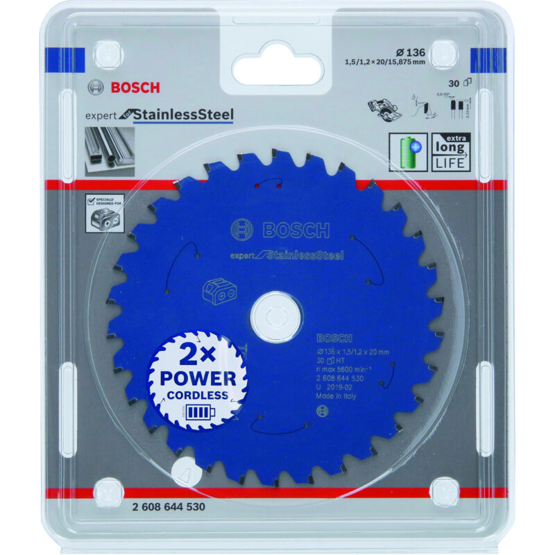 

BOSCH 2608644530 Disco de sierra circular Expert for StainlessSteel (batería)
