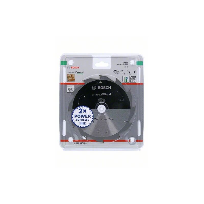 

BOSCH 2608837684 Disco de Sierra Standard Wood 165x20x12D:CL
