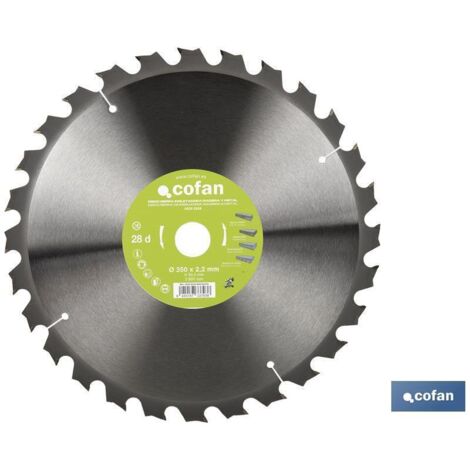 disco de sierra ingletadora para madera/metal ø350 x 2,2 x 30 mm, 28 dientes