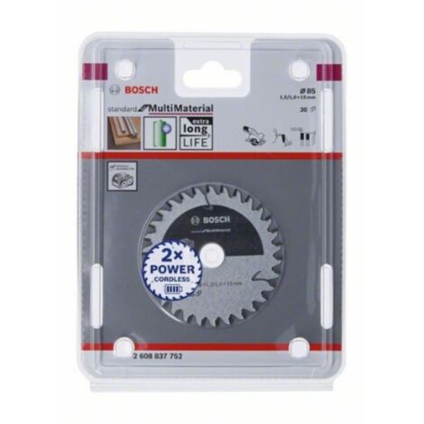Disco de sierra Standard Multi Material 85x15x30D:CL  BOSCH 2608837752