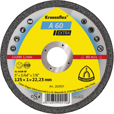 Disco de trocear A60 Extra 115x1,0mm Klingspor