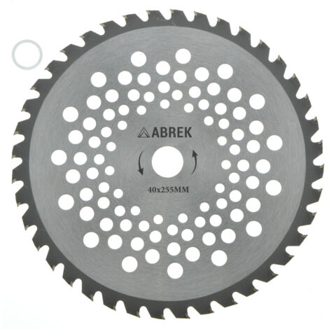 DISCO DECESPUGLIATORE LAMA AL TUNGSTENO TAGLIAERBA 40 DENTI 255mm TOSAERBA ABREK