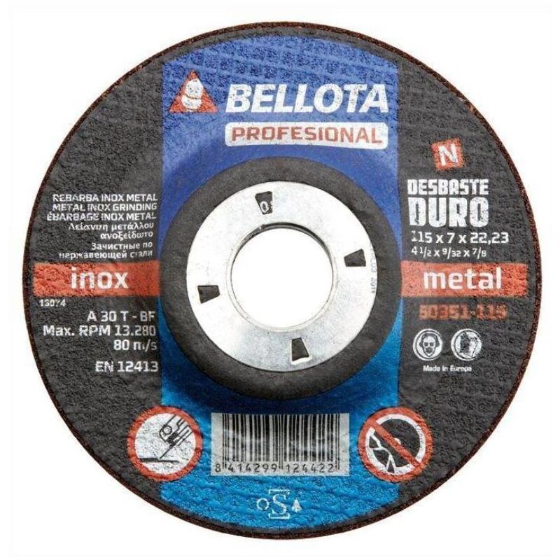 

bellota disco 50351-115x22,2x7,0 mm desbaste metal prof. - Mibricotienda
