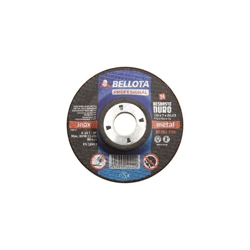 

Disco Desbaste Metal 115X7X22 Mm - Bellota