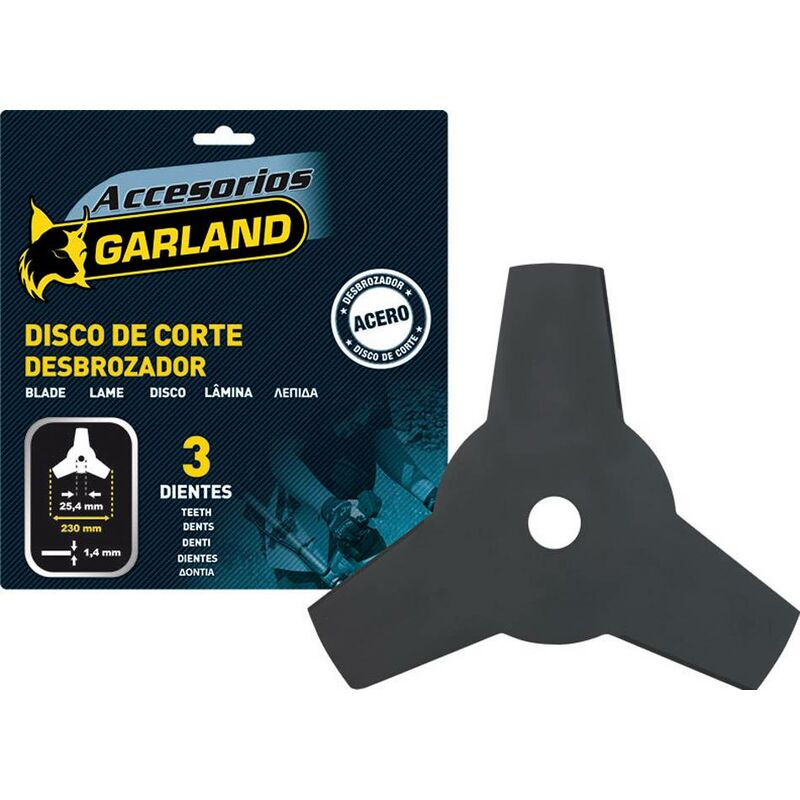 

Disco desbrozadora 3 dientes Ø230mm >25cc - hierba resistente y matorrales