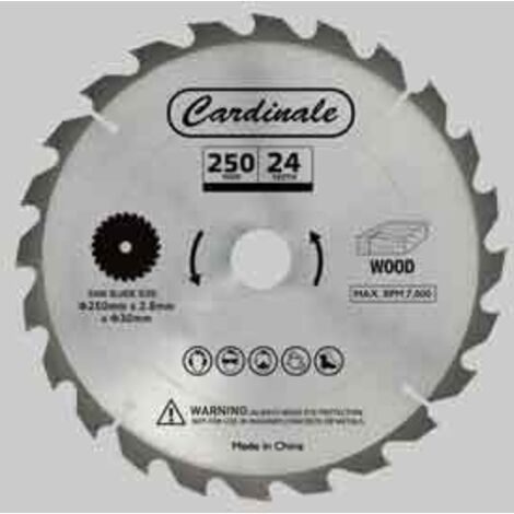DISCO DI RICAMBIO PER SEGA CIRCOLARE CON BANCHETTO CARDINALE Ø 250 mm - 24 denti - CARDINALE