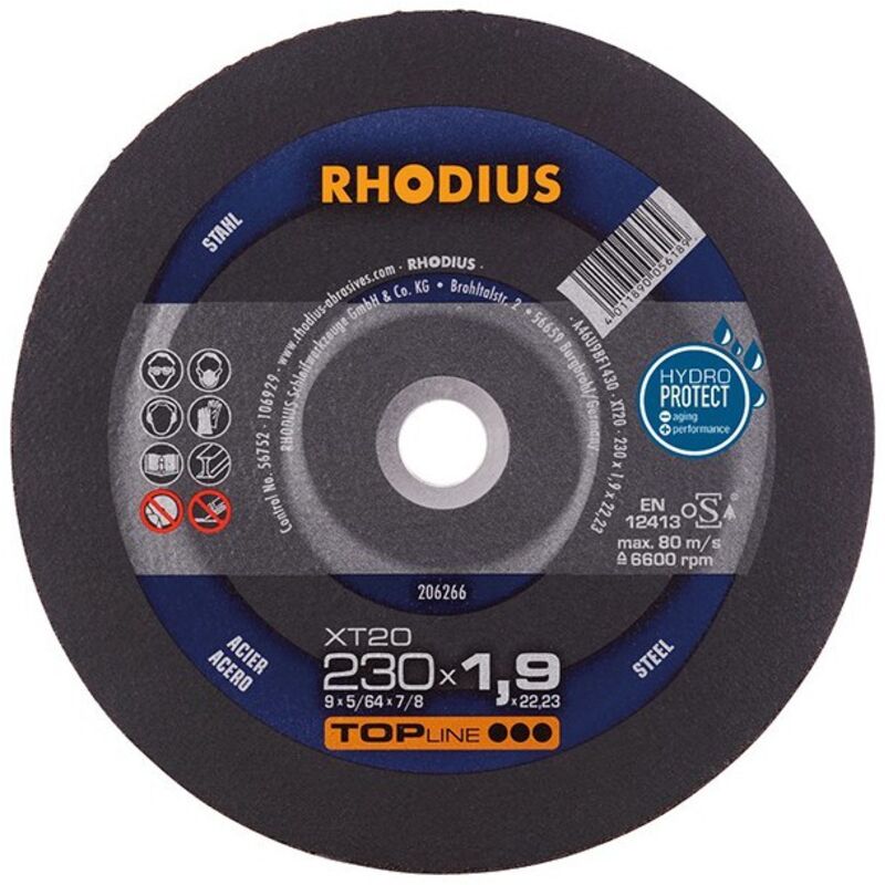 206266 Disco di taglio dritto 230 mm 1 pz. Acciaio - Rhodius