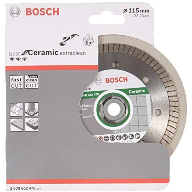 Bosch - Best for Ceramic Extraclean Turbo Disco diamantato per smerigliatrice - 115x1,4 mm