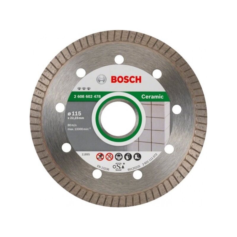 Best for Ceramic Extraclean Turbo Disco diamantato per smerigliatrice - 115x1,4 mm - Bosch