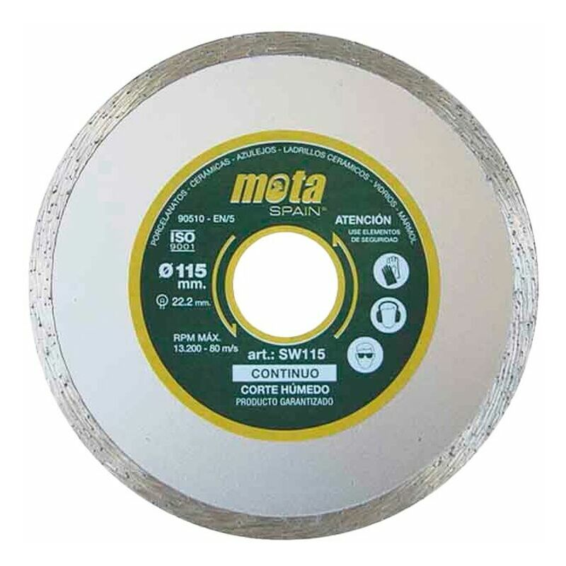 

MOTA HERRAMIENTAS Disco diam liso humedo 115mm clp18 sw115-p