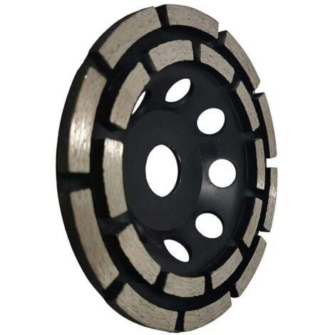 Disco Diamant à Meuler et Poncer, Meule Abrasive Diamantée 125mm x 22,23mm à Double Rangée, pour Poncer Chape, Dalle Béton, Carrelage et Colle Carrelage.