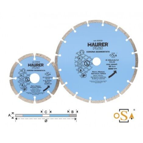 DISCO DIAMANT CORONA SEGMENTATA 115MM MAURER PLUS -CF.BLISTER (EX 86742