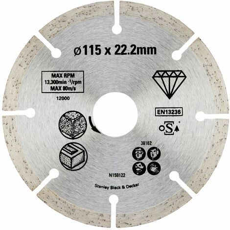 Disco diamantado continuo 115mm para piedra Stanley STA38162-XJ