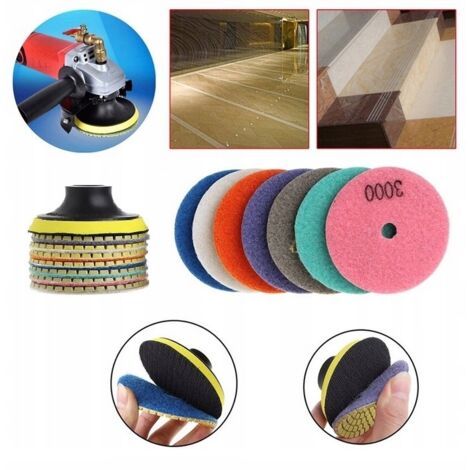 Disco diamantado para esmerilado y pulido de gres sinterizado cer谩mico kit