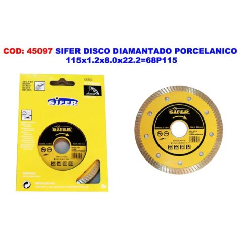 Disco Diamantado Porcelánico SIFER 115x1.2x8.0x22.268P115