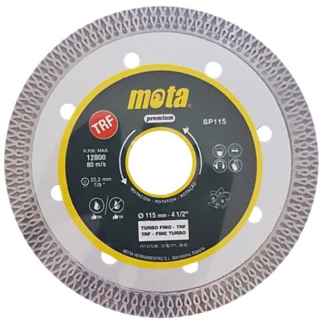 DISCO DIAMANTADO TURBO FINO TRF Ø115mm 4-1,2 SP115 MOTA
