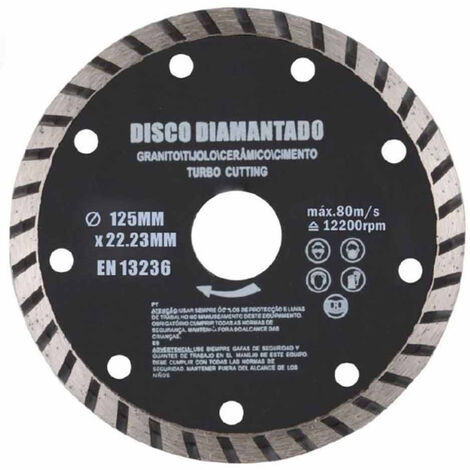 Disco Diamantato 125 Mm X M14 Lama per Sega Turbo Con Denti Protettivi per  Tagli