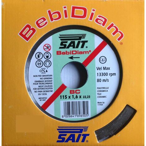 Disco diamantato bebi diam bc per edilizia ceramica no gress, diametro 115mm