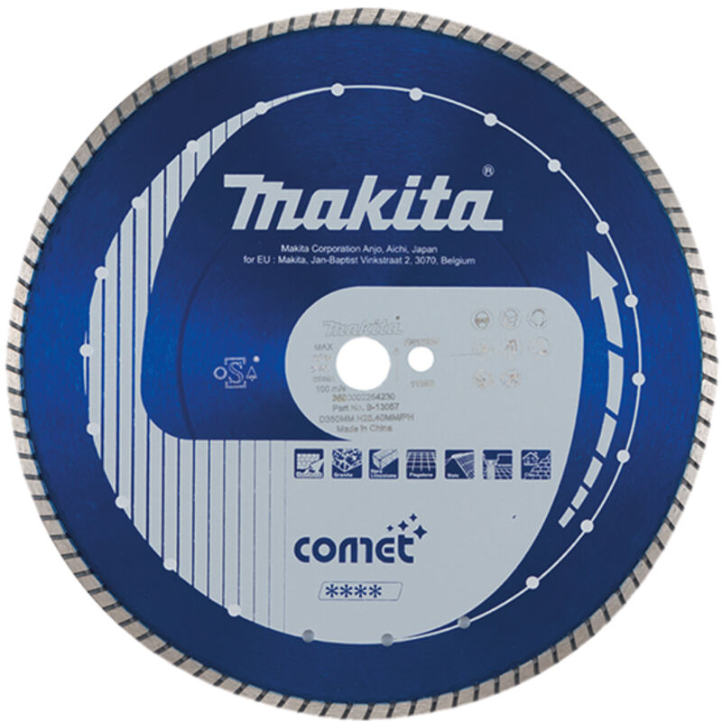 Makita - Comet Turbo Disco diamantato a corona continua materiali duri - 350x25,4 mm