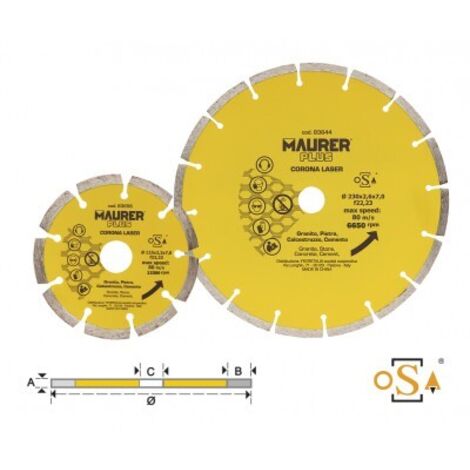 DISCO DIAMANTATO CORONA LASER 115MM MAURER PLUS - CF. BLISTER (EX 91762)