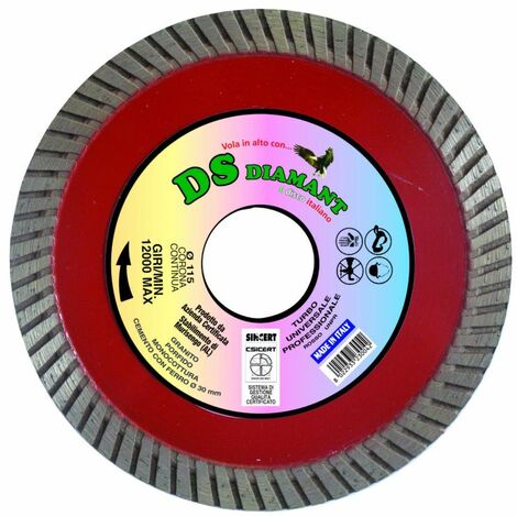 Disco diamantato d. turbo d=115 universale professionale rosso