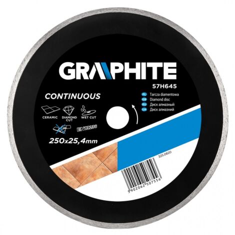 Disco diamantato in grafite 250 mm - Taglio granito, gres