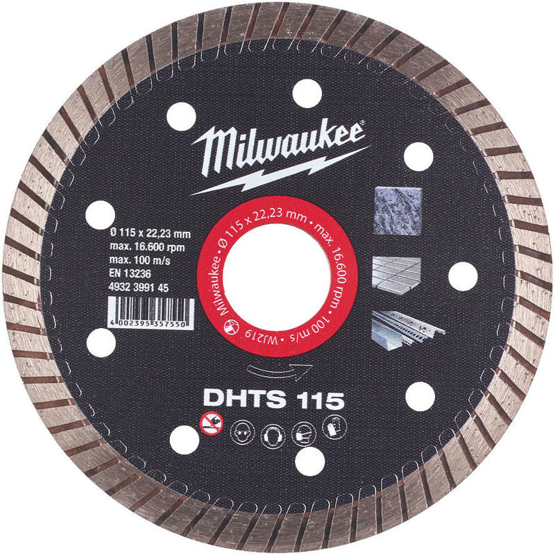 Image of Milwaukee - dhts 115 - disco da taglio diamantato con diametro 115MM ideale per GR+êS porcellanato e granito