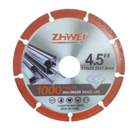 Disco Diamantato Per Piastrelle Gres Marmo 115x22.23x3.5mm 13300 rpm 80m/s 07632