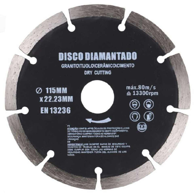 Image of Vetrineinrete - Disco diamantato segmentato 115 mm per tagliapiastrelle smerigliatrice flex lama da taglio piastrelle granito ceramica 97137
