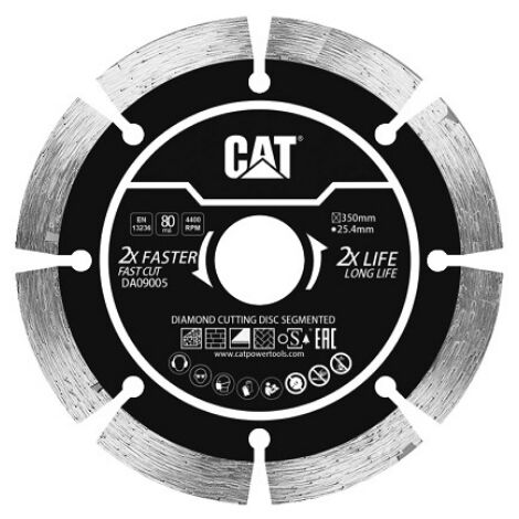Disco diamantato segmentato da 350mm per materiali edili Caterpillar da09005