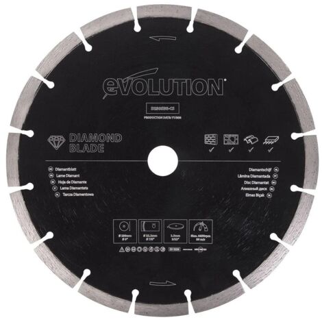 Disco diamantato segmentato Evolution D230SEG-CS da 230 mm per il taglio di materiali edili