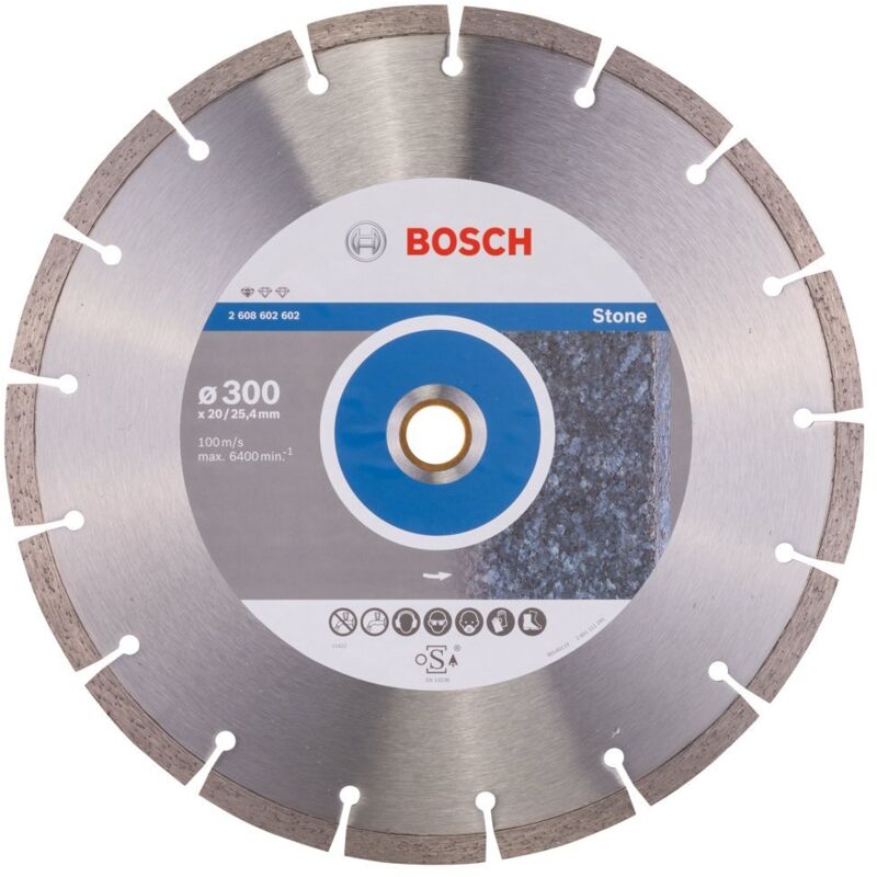 Professional 1x Disco Diamantato Standard for Stone, per Calcestruzzo, Pietra, Granito, ø 300 x 20/25,40 x 3,1 x 10 mm, Accessori per Seghe da Banco,