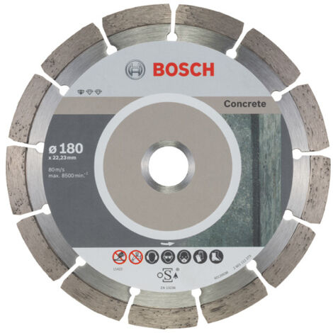 Disco diamantato standard per cemento, 180 x 22,23 x 2 x 10 mm, confezione da 10