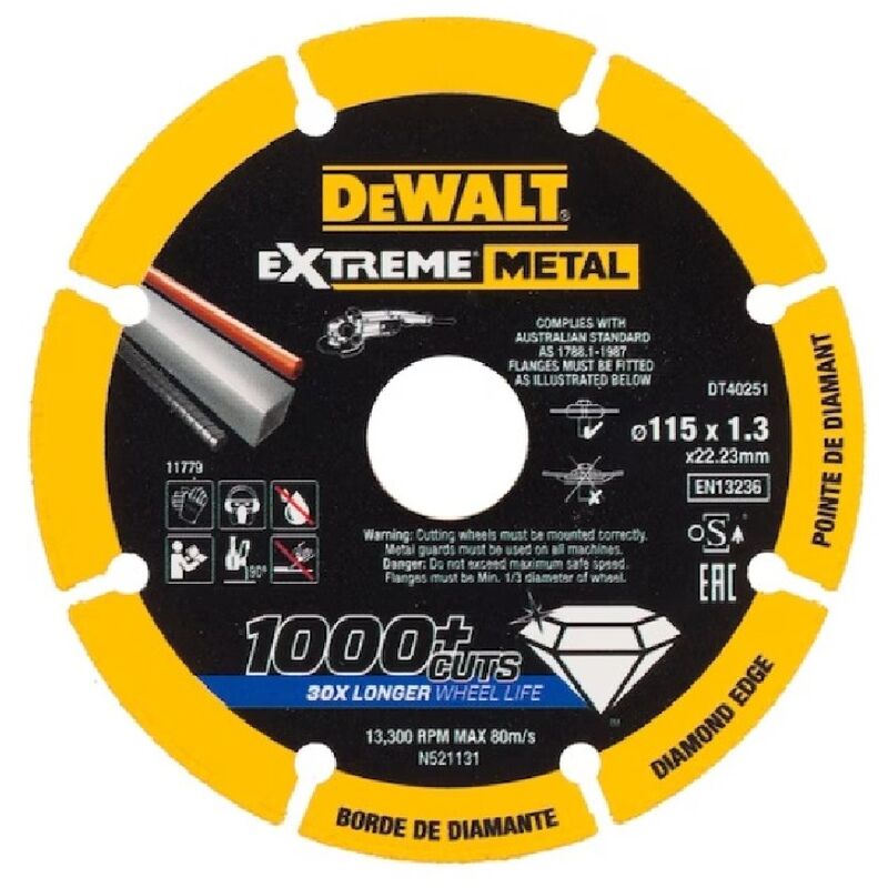 Disco diamantato taglio metallo 115x22.23x1.3mm